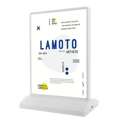 Colores personalizados Dos caras verticales A4 Poster Menú Portador Caja de luz LED Panel de soportes