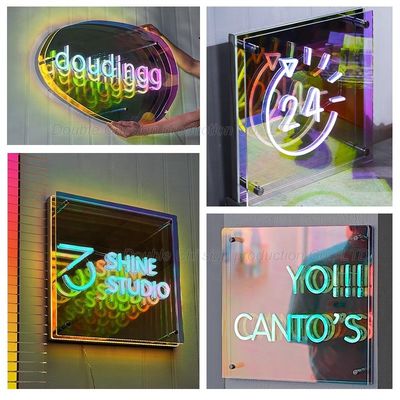 Pantalla de visualización de hologramas 3D acrílica LED señalización digital para espejos señalización de letras caja de luz