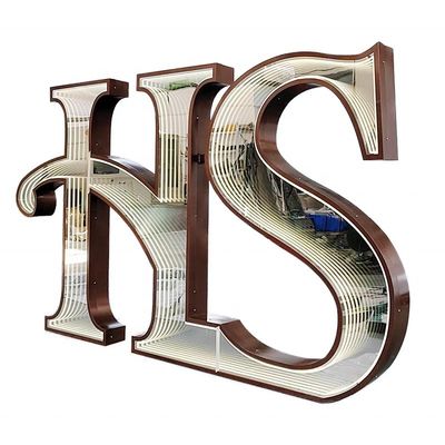Luces de neón personalizadas LED Letras Signos Infinity Mirror Light Box para publicidad en interiores