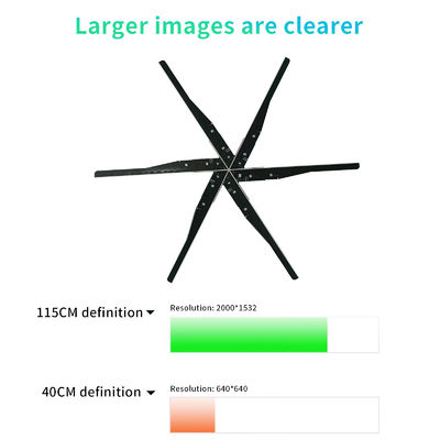 Ventilador LED holográfico de alta resolución de 115 cm 3d para marcas interiores y exteriores