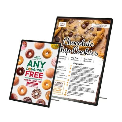 Caja de luz LED de marco de aluminio moderno para tablero de menú de restaurante y pantalla de carteles