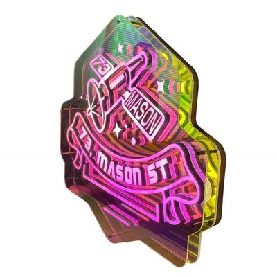 Mini letras LED personalizadas espejo de abismo acrílico deslumbrante para tornillos fijación / colgar
