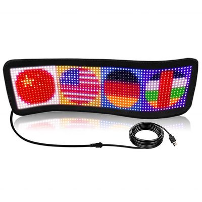 Panel de pantalla LED de larga duración para ventana trasera de automóviles Control RGB APP y animación de texto
