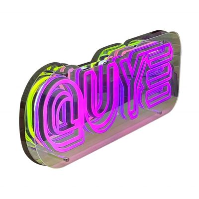 DC 12V letras de neón personalizadas logotipo de espejo infinito signos iluminados caja de luz 3D