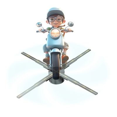 Montado en la pared 100 cm Dispositivo de publicidad holográfica 3D Ventilador holográfico con ángulo de visión de 176 °