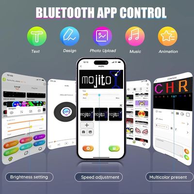 Señalización digital LED de interior controlada por aplicación para pantalla de texto y animación de patrones personalizados
