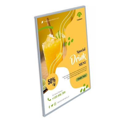 Caja de luz LED de marco de aluminio ultra delgado para carteles A0/A1/A2/A3/A4
