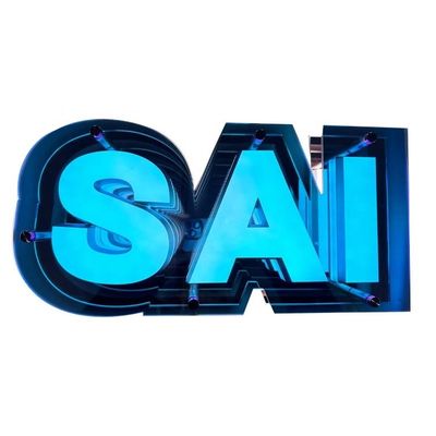 Diseños personalizados Logotipo de espejo infinito Rgb Cartón de neón Cajas de luz para publicidad interior