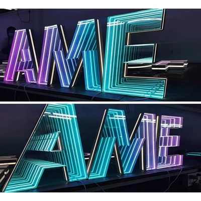 Delicado Led Mini Letters Electrónico Infinity Mirror Led Neon Sign Producto personalizado