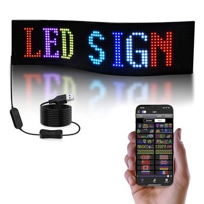 Panel de matriz LED programable USB flexible Display de colores para publicidad en interiores