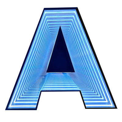 Acrílico Personalizado 3D LED Letras de Canal de Pista Neón Espejo Infinito Iluminación de Signos LED