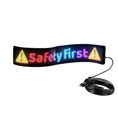 Aplicación más reciente Control remoto Contenido editable Mensaje en movimiento Flexible pantalla LED para cartel de automóviles
