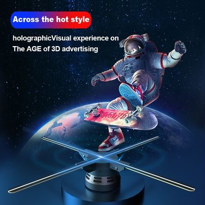 OEM 2024 60cm 4 cuchillas 3D Hologram Display Fan para alta luminosidad Holográfico