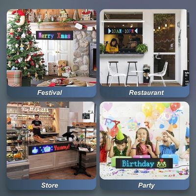 Pantalla LED flexible controlada por Smart APP para visualización de mensajes personalizada en señalización interior