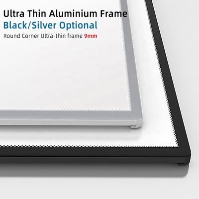 Caja de luz LED de marco de aluminio delgado para pantalla de mesa de publicidad interior A1 A2 A3 A4 A5