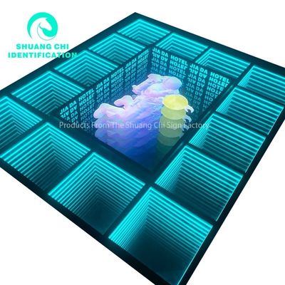 Personalización de interiores y exteriores Luz y sombra tecnológica Infinity Floor Neon Mirror