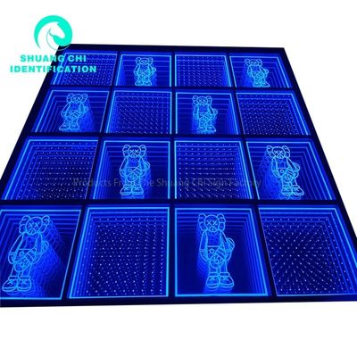 Personalización de interiores y exteriores Luz y sombra tecnológica Infinity Floor Neon Mirror