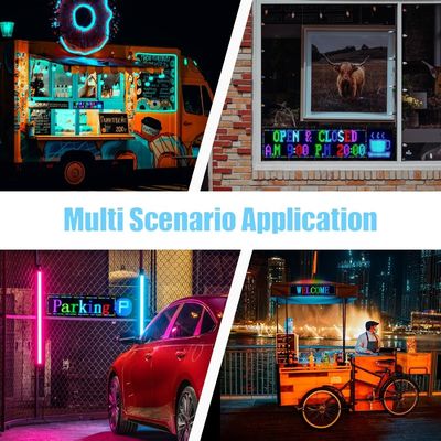 Pantalla LED flexible con paneles de matriz HD de color completo Control de APP de ventana trasera suave Signo de coche