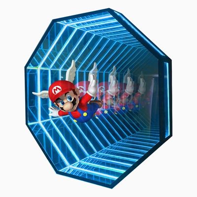 Holograma 3D Abismo Espejo LED Líneas de luz Fuente de luz Holograma Fan Publicidad Cajas de luz