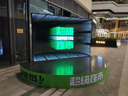 Edificios Aplicación Holograma 3D Fan Publicidad Cajas de luz con nano luces Fuente