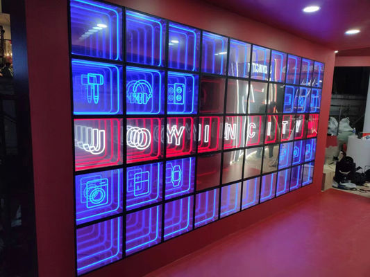 Edificios Aplicación Holograma 3D Fan Publicidad Cajas de luz con nano luces Fuente