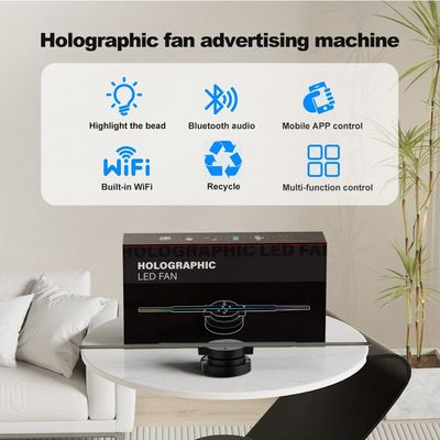 Publicidad 3D en interiores Holográfico Led Fan 45 cm LED Light Display con control de la nube