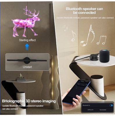 Publicidad 3D en interiores Holográfico Led Fan 45 cm LED Light Display con control de la nube