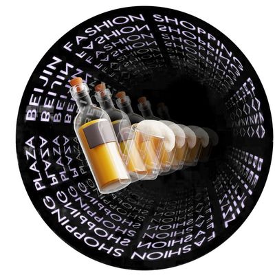 Animación de señales LED personalizadas con ventilador holográfico 3D Infinity Mirror en diseño colorido