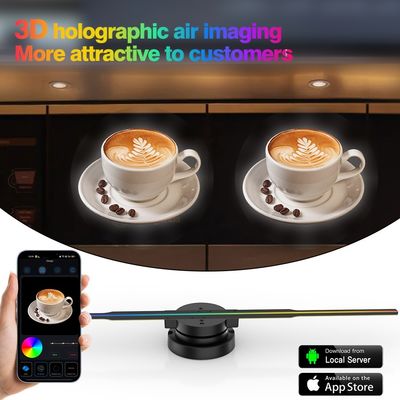 512P Resolución 42cm Holograma de publicidad 4 cuchillas Ventilador 512 lámparas de LED