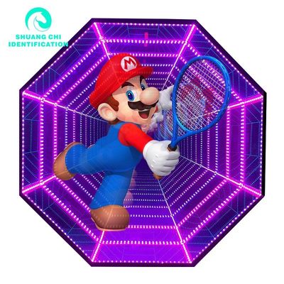 2024 Infinity LED Mirror Tablero de publicidad Holograma 3D Espejo de abismo y ventilador holográfico