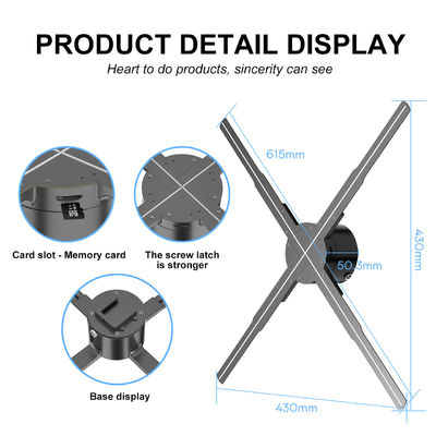 Interior 62cm 1800 Brillo de alta resolución 3D Holograma ventilador LED para publicidad al aire libre