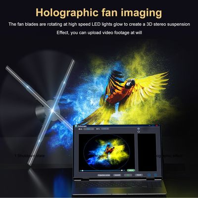 Función de empalme 56cm 4Blades 1920*1080 5mm Pitch de píxeles 3D Holograma Ventilador para publicidad