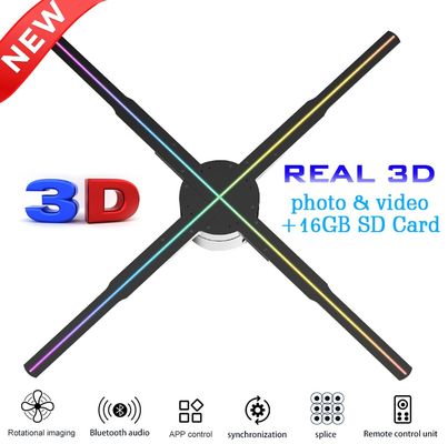 Función de empalme 56cm 4Blades 1920*1080 5mm Pitch de píxeles 3D Holograma Ventilador para publicidad