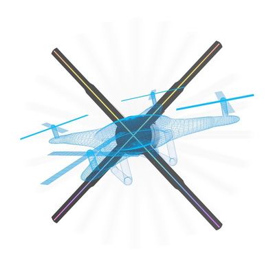Proyector de pantalla holográfica 3D 52cm 4 cuchillas LED Fan Holograma de publicidad pantalla WIFI