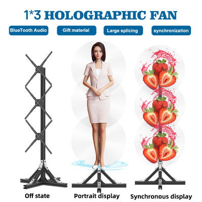 Función de empalme 1800 Brillo LED Fan Proyector de hologramas 3D para pantalla de pared