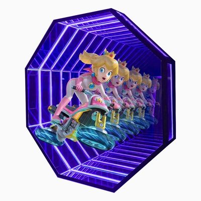 Equipo de publicidad holográmica 3D en interiores con espejo multicapa y cartel LED
