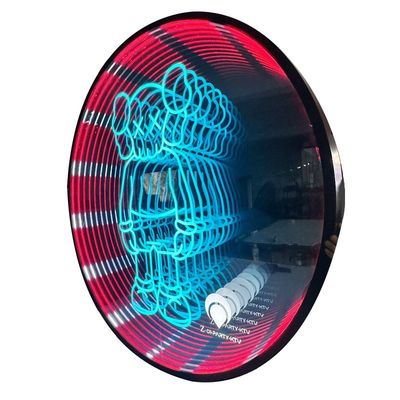 Logotipo de espejo de alfabeto 3D interior Decoración LED acrílica con material de acero inoxidable