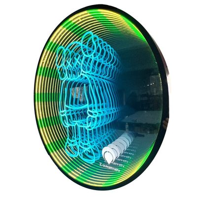 Espejo personalizado efecto infinito túnel luz LED señal de neón exterior de acero inoxidable