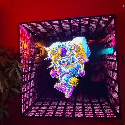 Espejo personalizado efecto infinito túnel luz LED señal de neón exterior de acero inoxidable