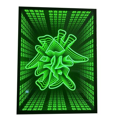 Indicador de neón 3D LED de acero inoxidable de brillo infinito de efecto espejo de múltiples capas