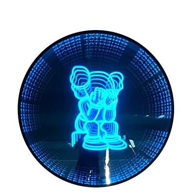 Decoración del dormitorio Delicado Art Deco Signos de pared con espejo de infinito LED