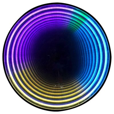 Ilusión de infinito delicado Signo luminoso Espejo Signo de neón Decorado cartel en 3D
