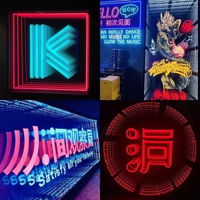 Mini LED y luces de neón espejo infinito letras de luz acrílica con fijación de tornillo