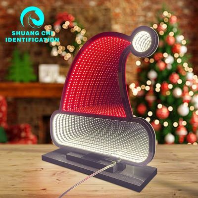 Decoración para el hogar hombre de nieve luz espejo infinito con 1000lm flujo luminoso y cable de alimentación