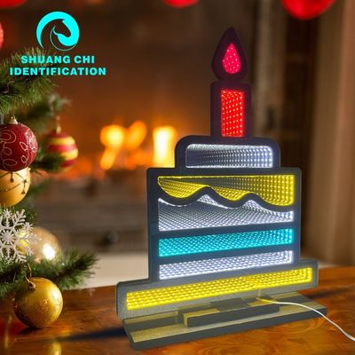 Decoración para el hogar hombre de nieve luz espejo infinito con 1000lm flujo luminoso y cable de alimentación