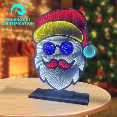 Decoración para el hogar hombre de nieve luz espejo infinito con 1000lm flujo luminoso y cable de alimentación