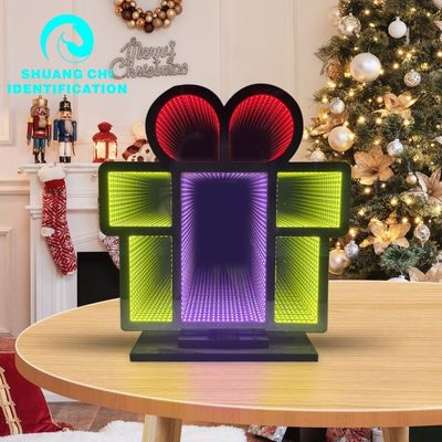 Decoración para el hogar hombre de nieve luz espejo infinito con 1000lm flujo luminoso y cable de alimentación